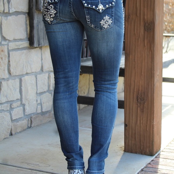 L.A. Idol Women's Skinny Jeans in Deep Blue - Picture 1 of 12